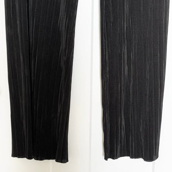 Zara Black Straight Flare Semi Sheer Black Pants Women’s Size L - Picture 3 of 5
